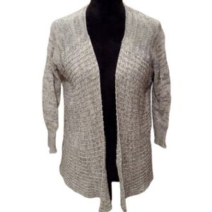 Stylus  Cardigan Sweater Open Front Womens XL Gray Marled Knit